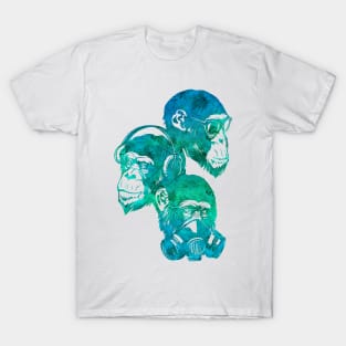 Three Monkey (Troical Blue) T-Shirt